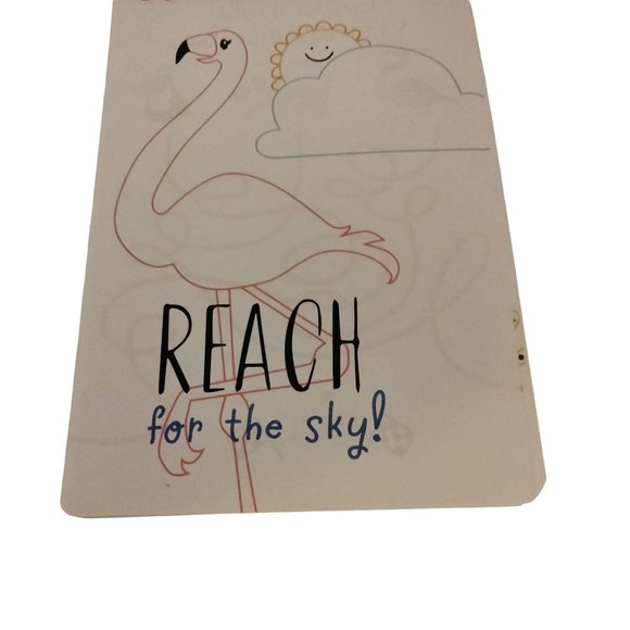 Pink Flamingo Spiral Notebook Reach for the Sky Stickers Doodle and Blank Pages - Picture 6 of 9